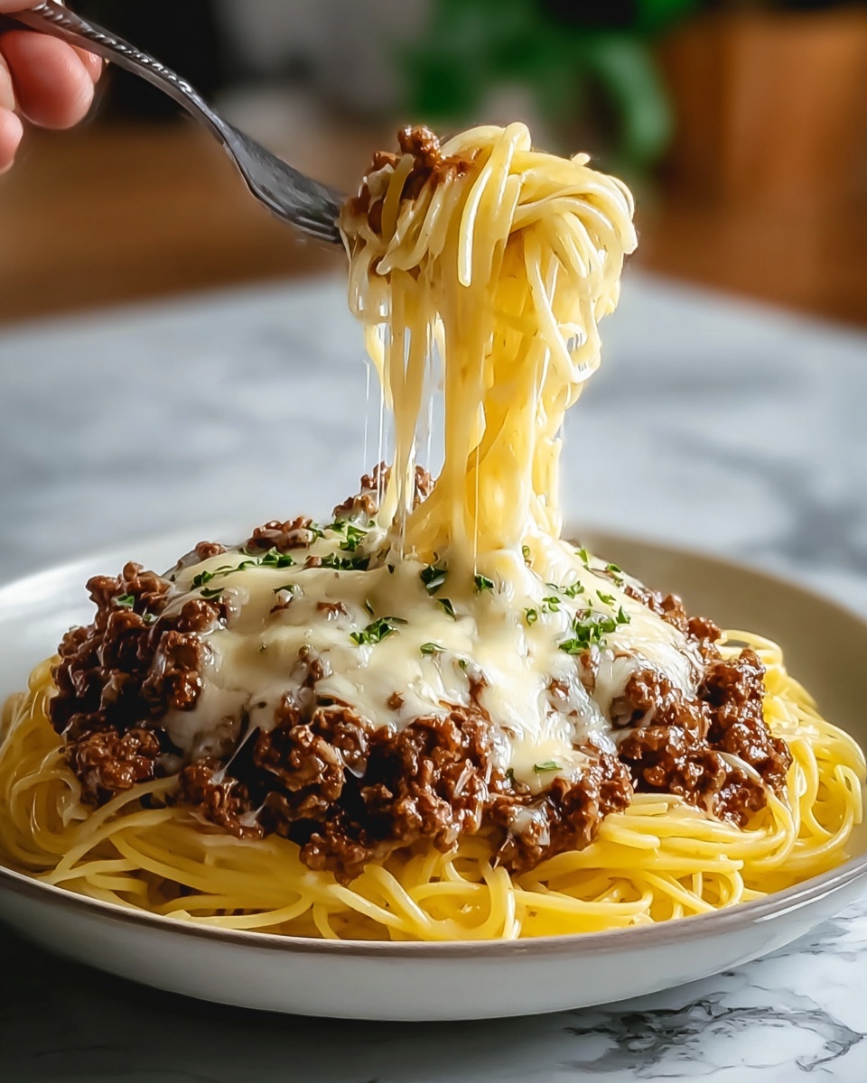 Cheesy Beef Alfredo with Linguine Recipe - Recipe Image