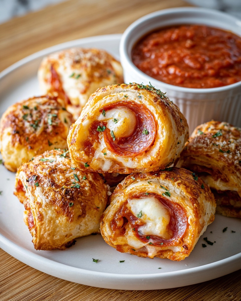 Cheesy Pepperoni Pizza Roll Ups Recipe - Recipe Image