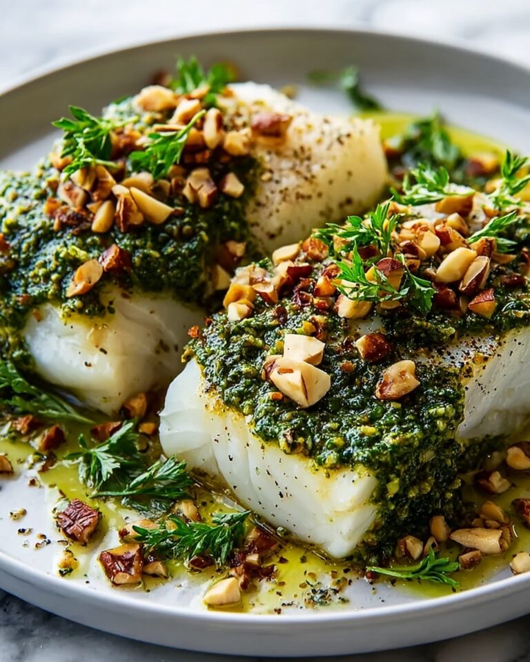 Keto Chilean Seabass with Walnut Pesto Crust Recipe