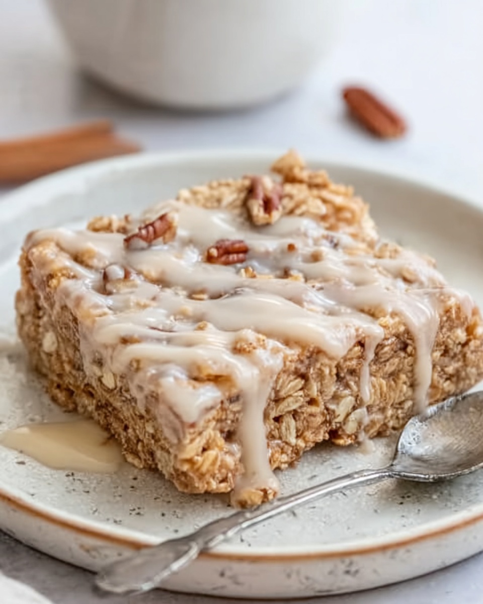 Healthy Sticky Cinnamon Roll Baked Oatmeal Recipe - Recipe Image