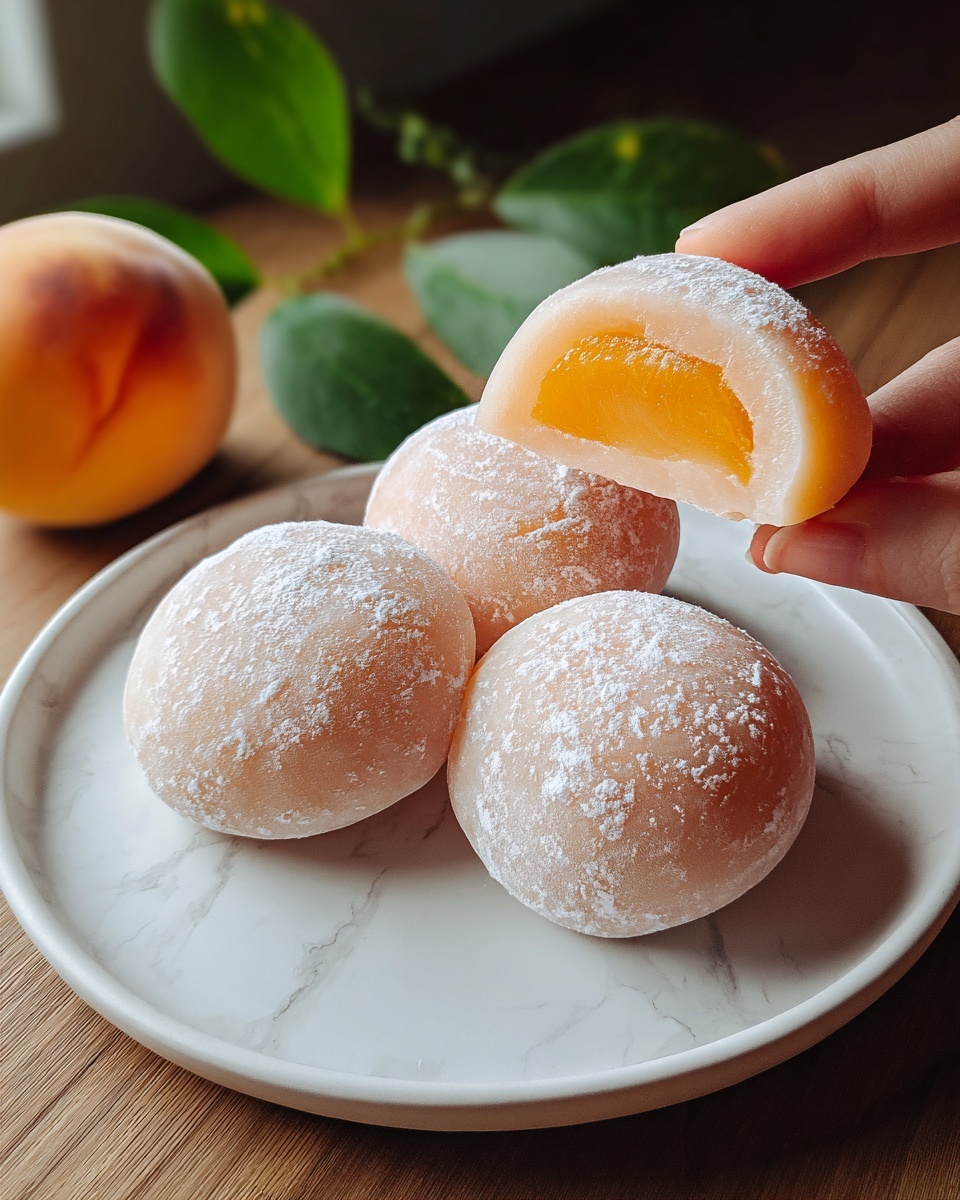 Whole Peach Mochi Recipe (Soft & Chewy) Recipe - Recipe Image