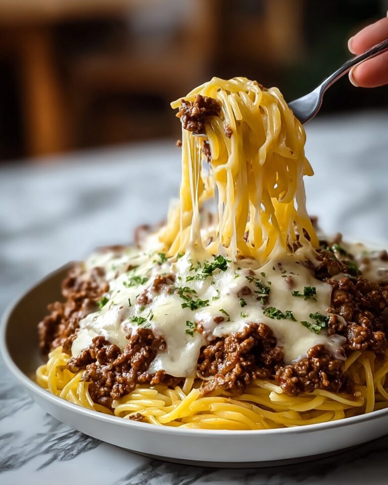 Cheesy Beef Alfredo with Linguine Recipe