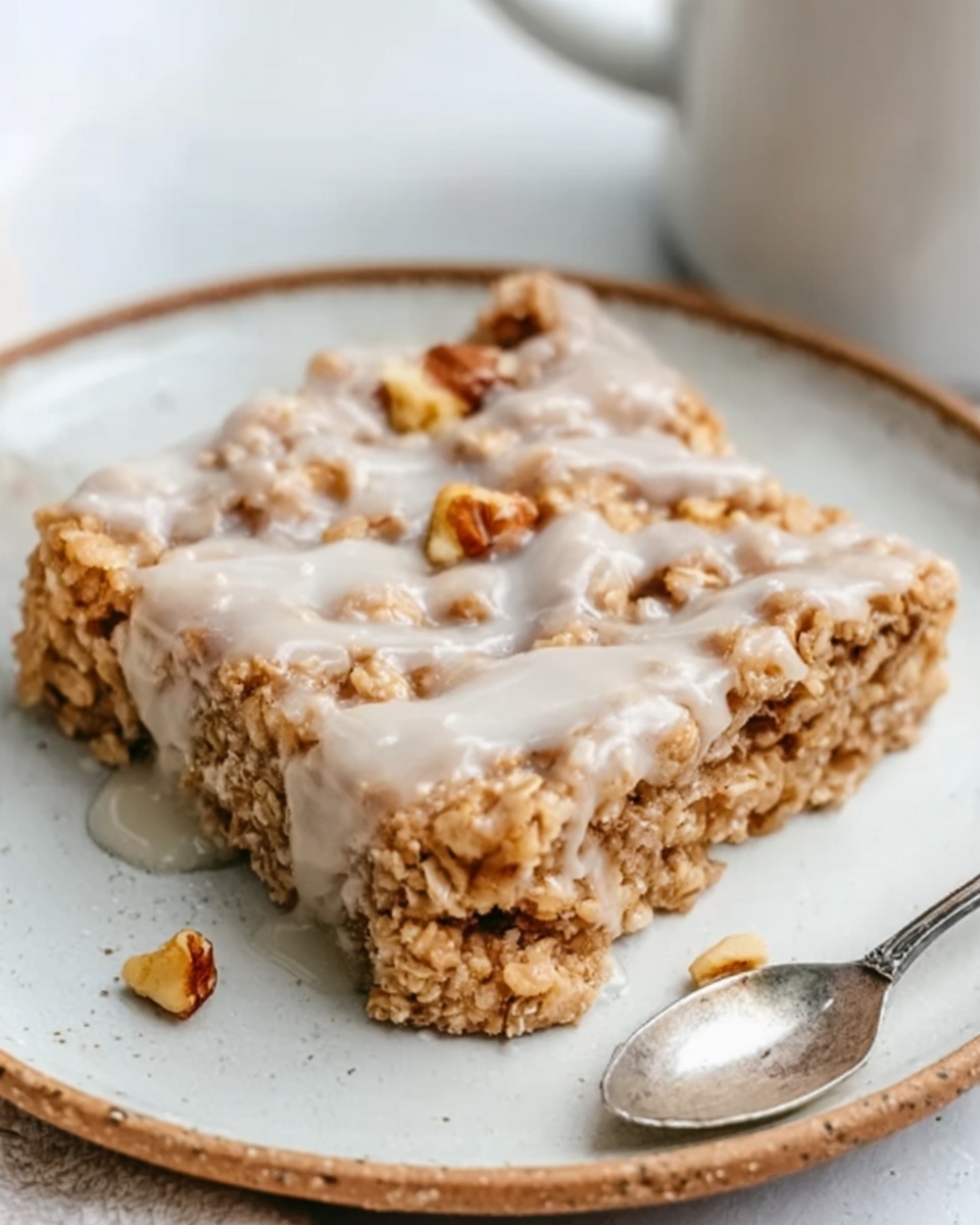 Healthy Sticky Cinnamon Roll Baked Oatmeal Recipe - Recipe Image