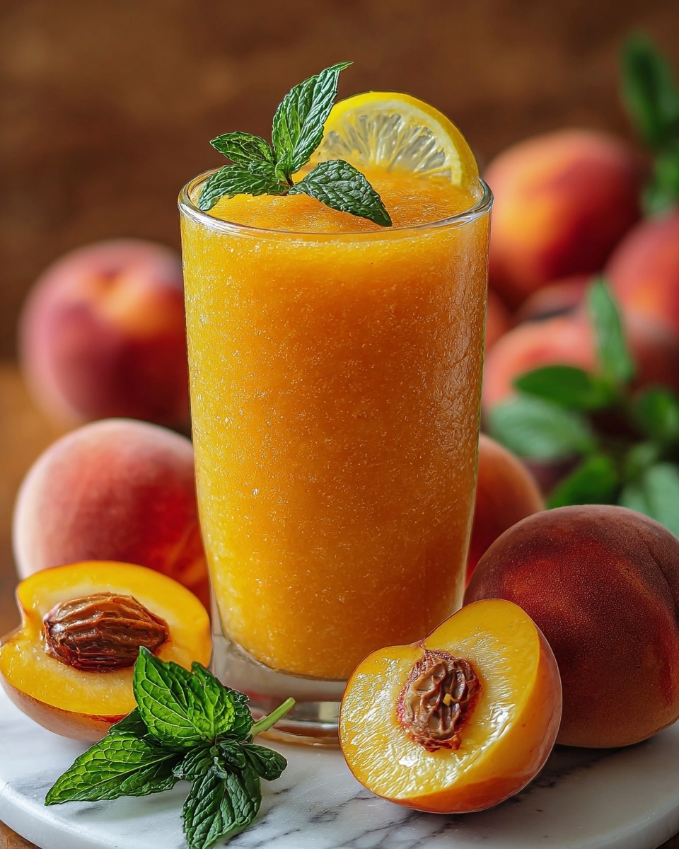 Peach Lemonade Slushie Recipe - Recipe Image