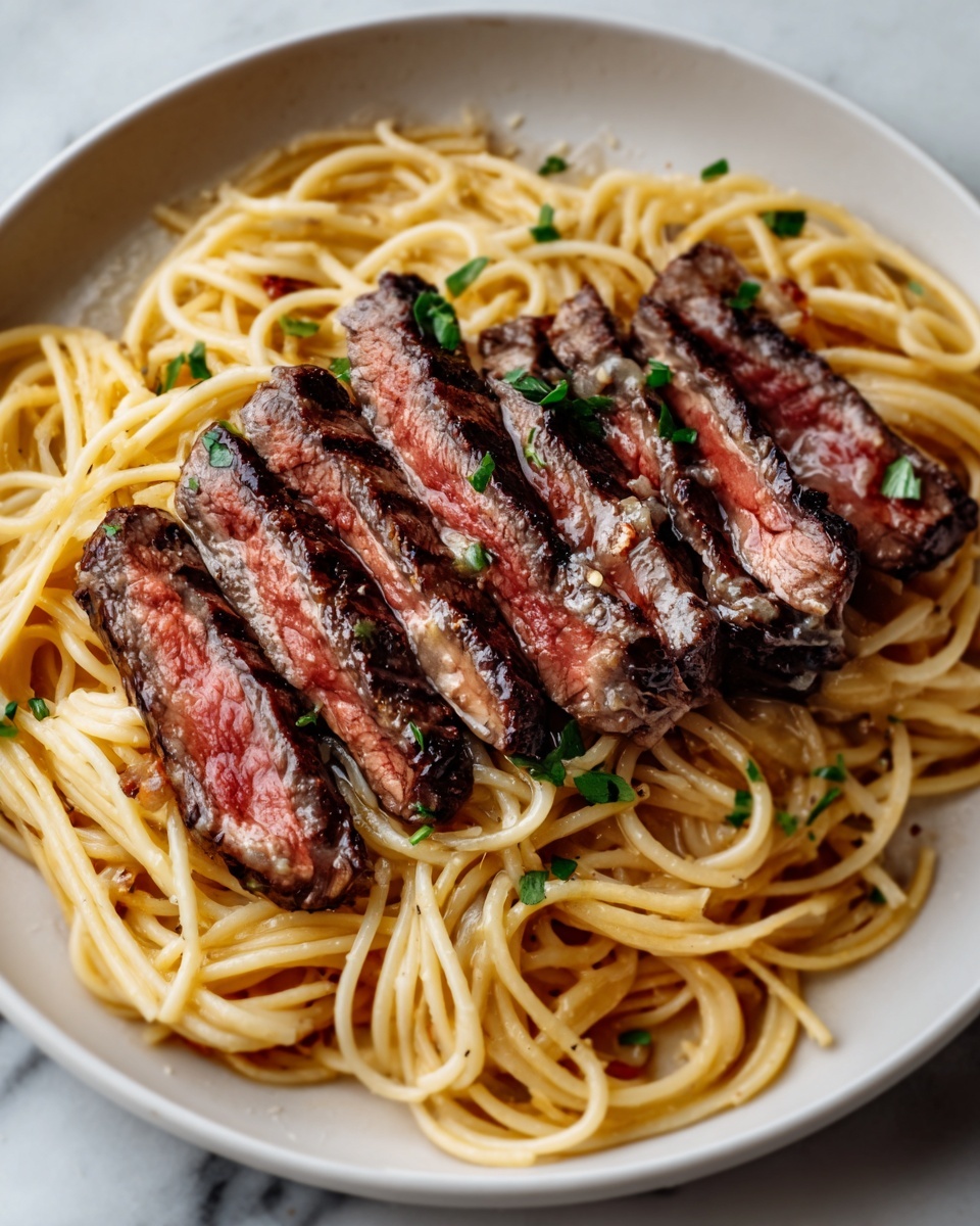 Garlic Butter Steak Lightning Noodles Recipe - Recipe Image