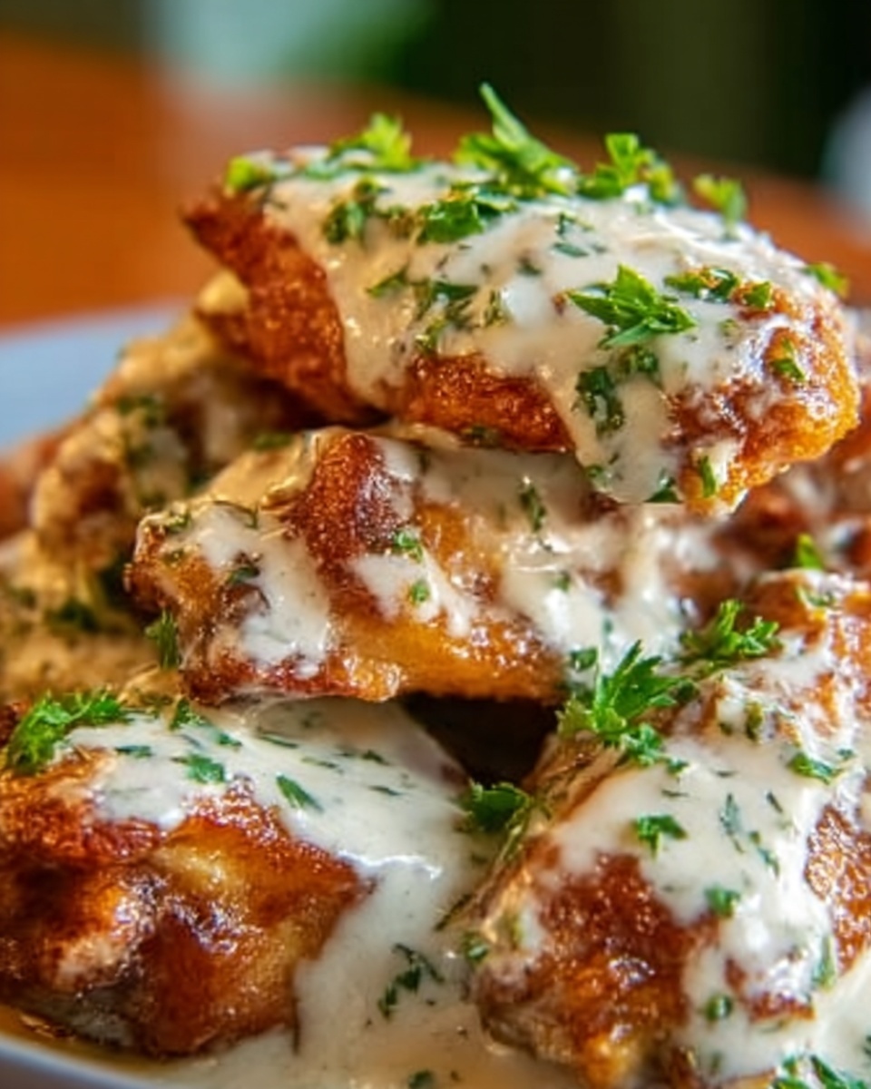 Creamy Parmesan Alfredo Chicken Wings Recipe - Recipe Image