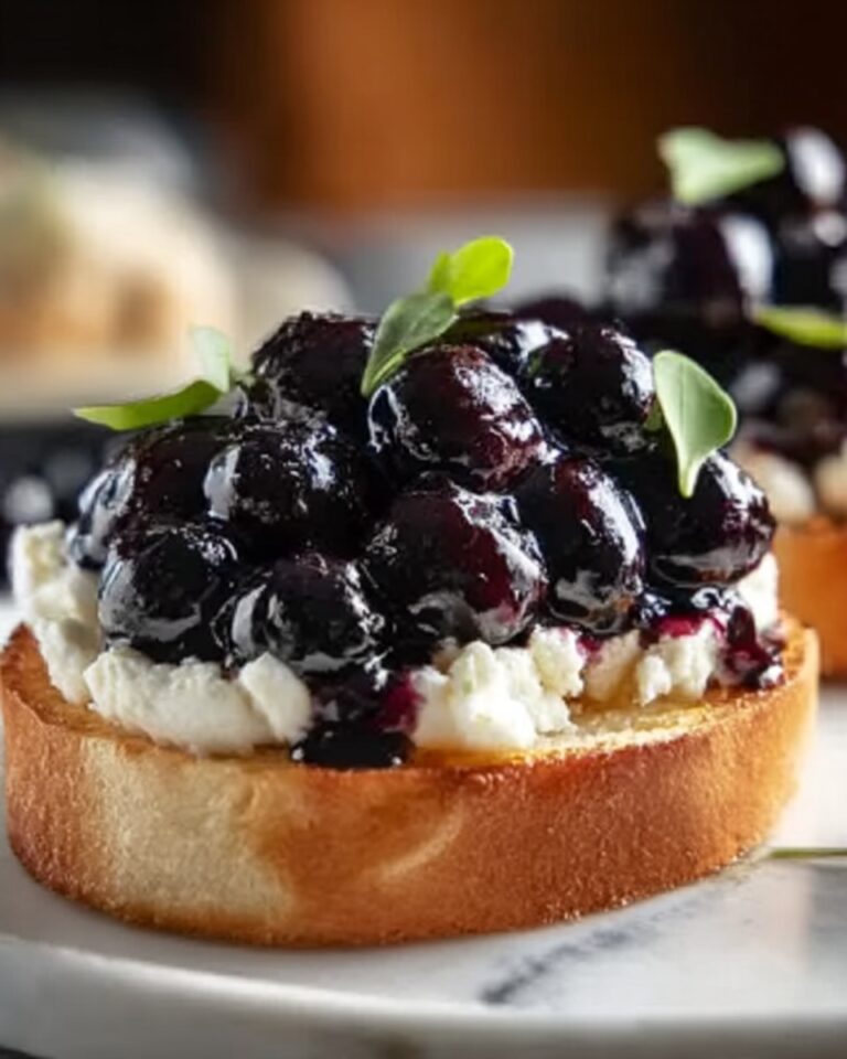 Balsamic Blueberry Goat Cheese Crostinis Recipe