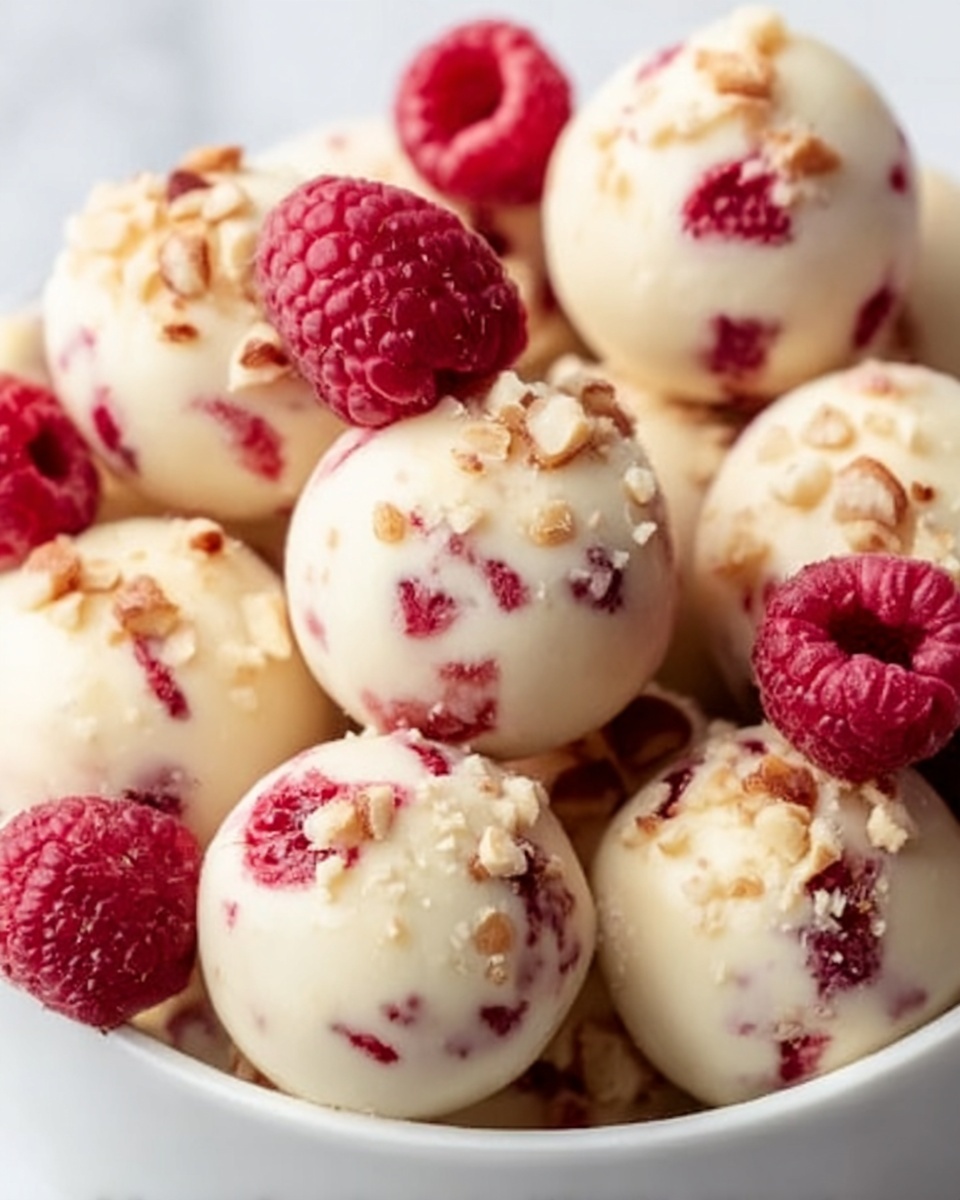 White Chocolate Raspberry Cheesecake Balls Recipe - Recipe Image