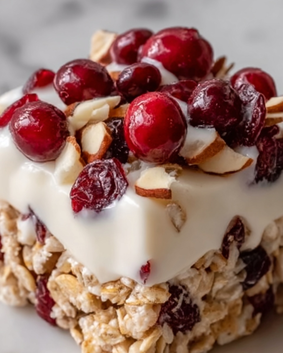No-Bake White Chocolate Cranberry Oat Clusters Recipe - Recipe Image