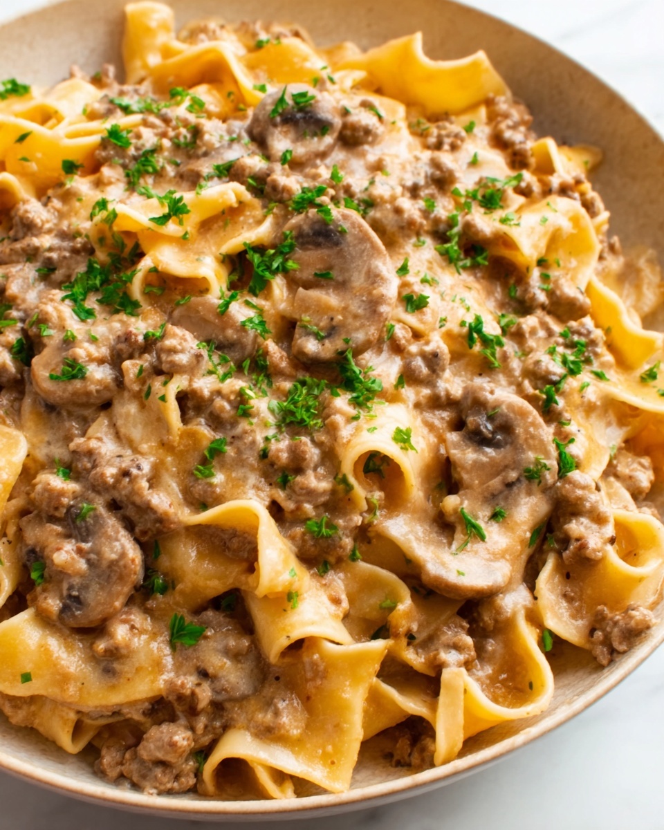 One-Pot Ground Beef Stroganoff Recipe - Recipe Image