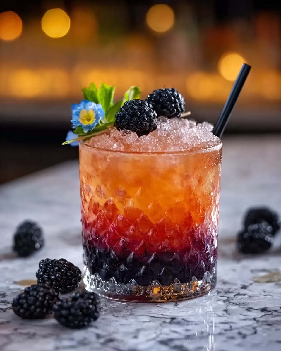 Halloween Mocktail with Kombucha and Blackberries Recipe - Recipe Image