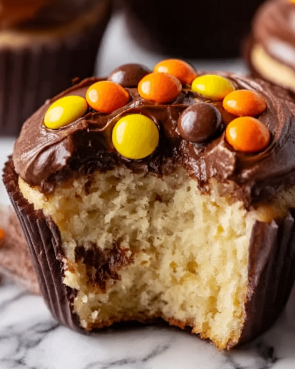 Gooey Chocolate Peanut Butter Cupcakes Recipe - Recipe Image