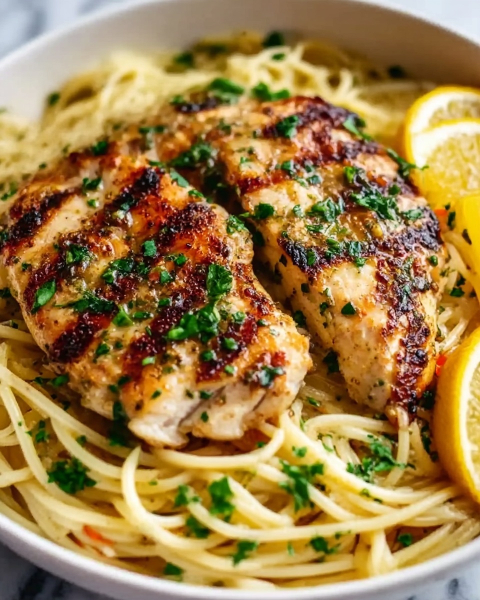 Garlic Butter Chicken Bites with Lemon Parmesan Linguine Recipe - Recipe Image