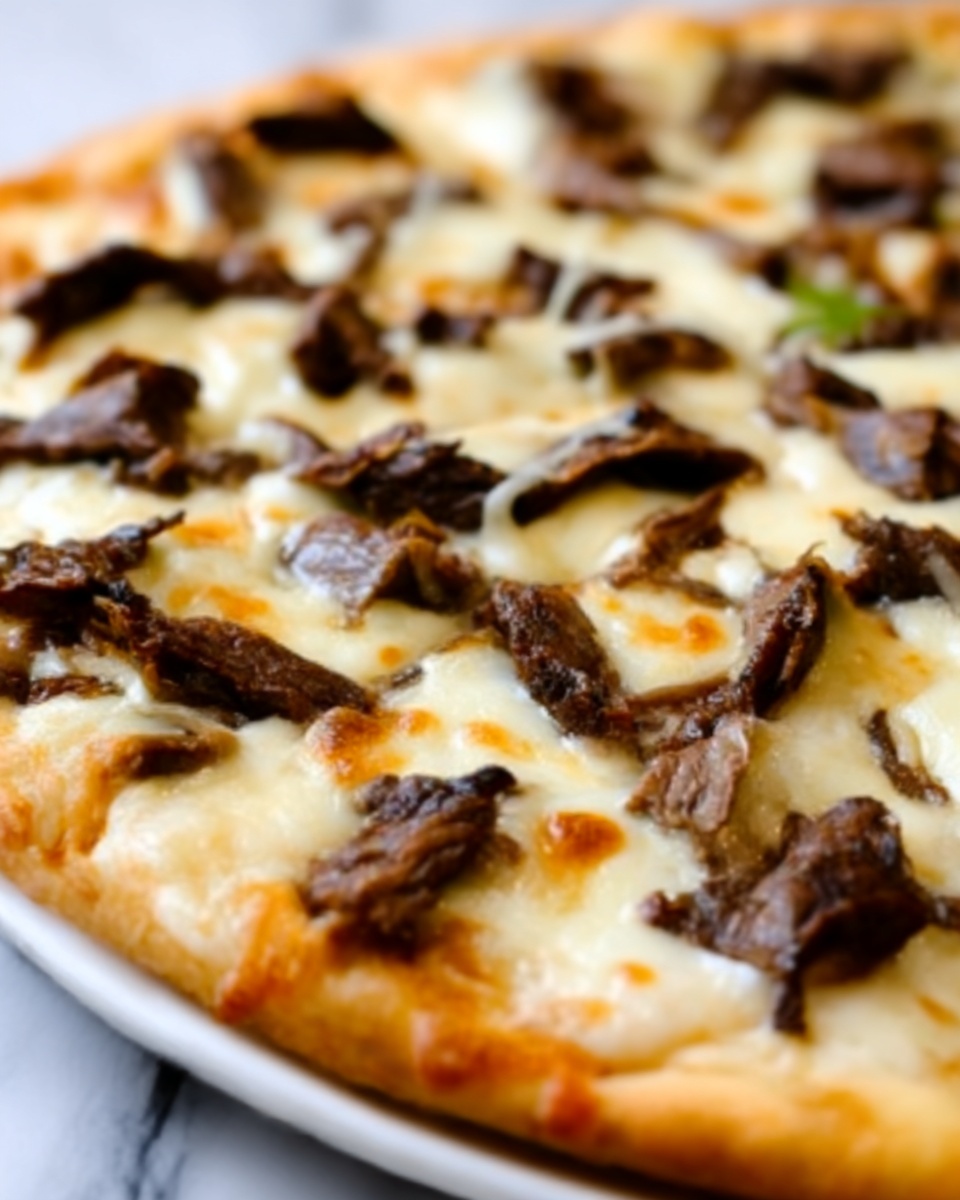 Philly Cheesesteak Pizza Recipe - Recipe Image
