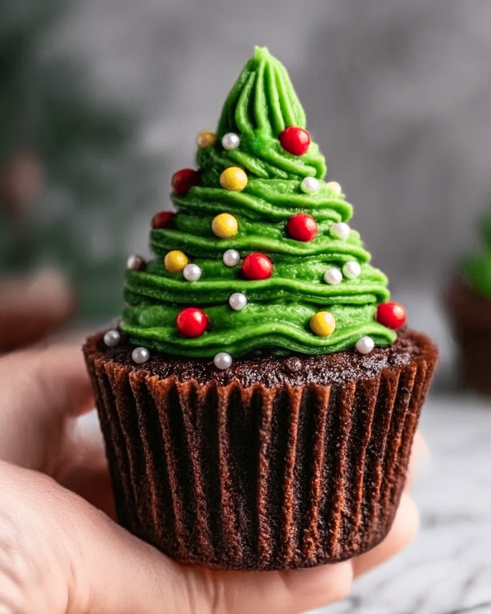 Christmas Tree Brownie Cups Recipe - Recipe Image
