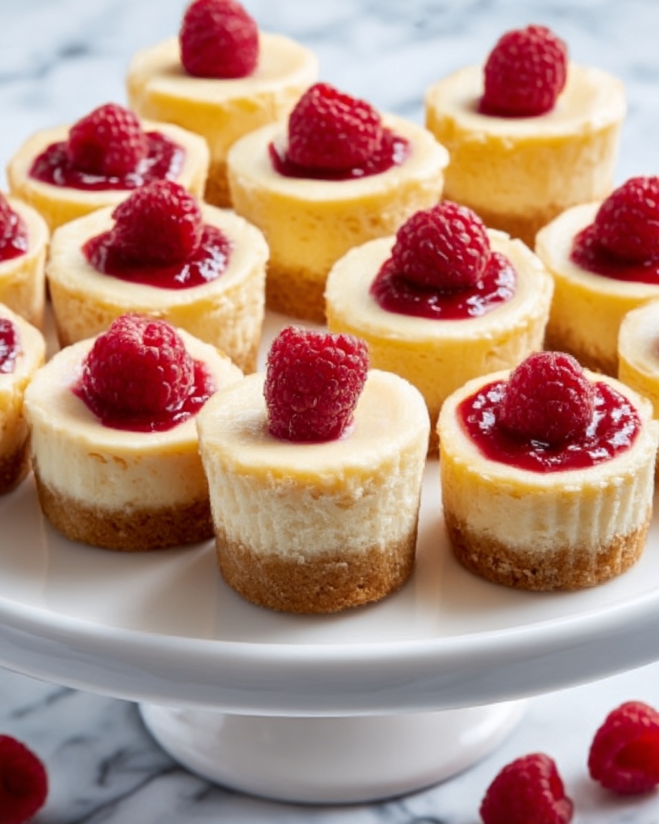 Lemon Mini Cheesecakes with Berry Swirl Recipe - Recipe Image