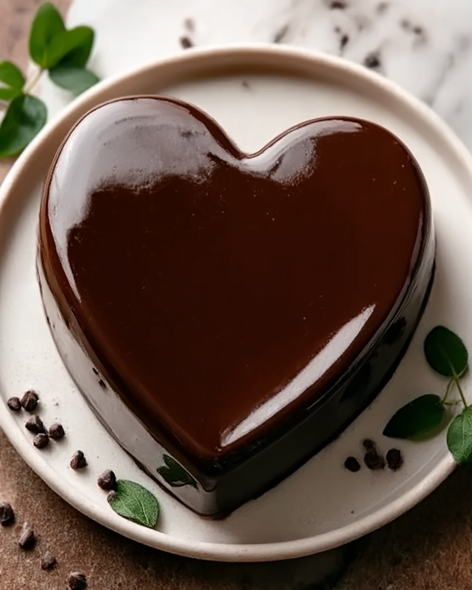 Heart-Shaped Chocolate Flan Recipe - Recipe Image