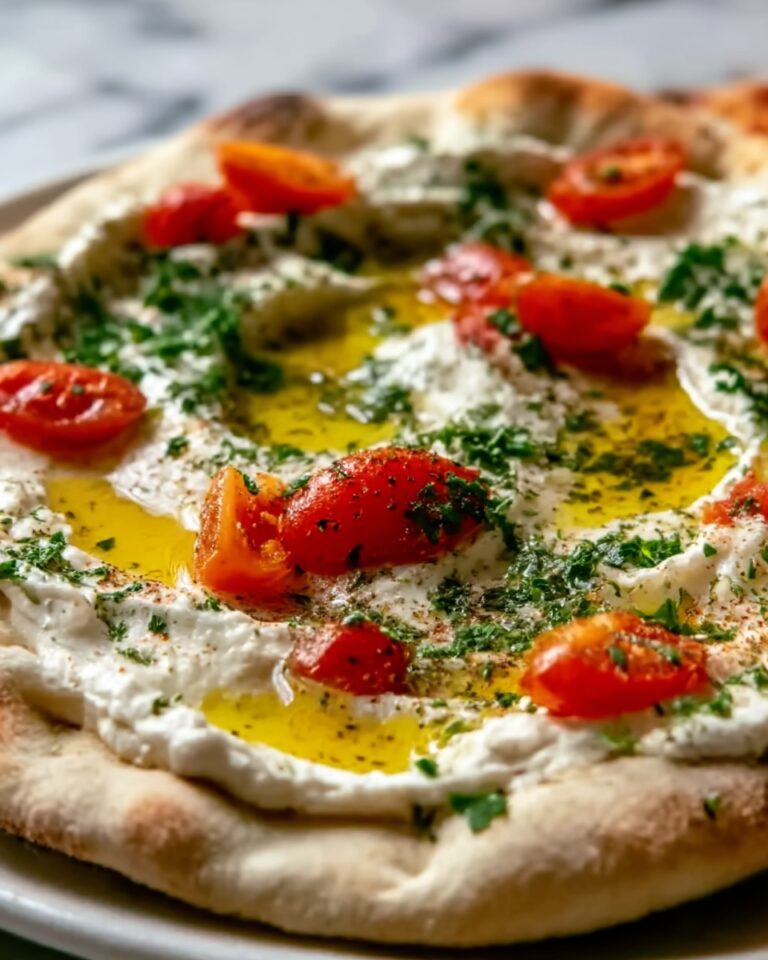 Mediterranean Herb & Hummus Flatbread Recipe