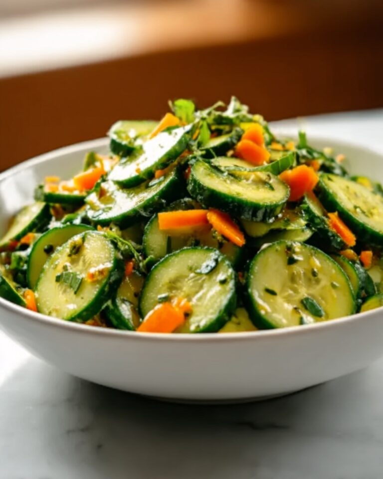 Refreshing Cucumber Salad with Carrot, Green Onions, and Tangy Soy-Vinegar Dressing Recipe