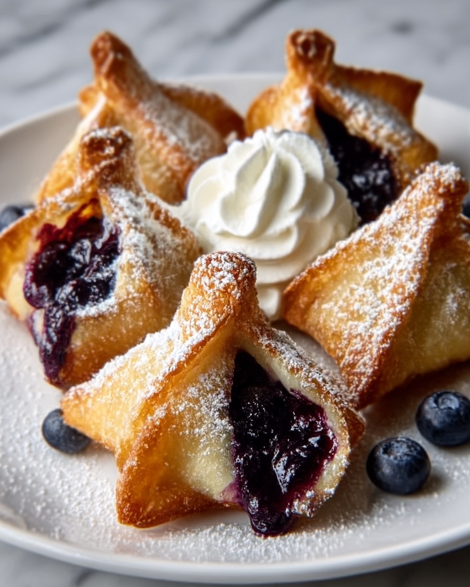 Deep-Fried Blueberry Cheesecake Wontons Recipe - Recipe Image