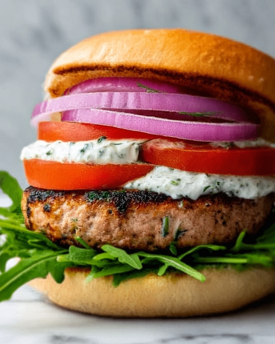Greek Turkey Burger with Tzatziki Recipe - Recipe Image