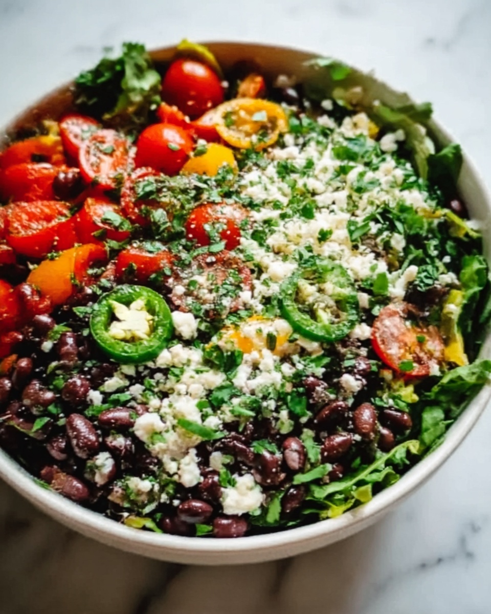 Mediterranean Black Bean Salad with Herbs and Feta Recipe - Recipe Image