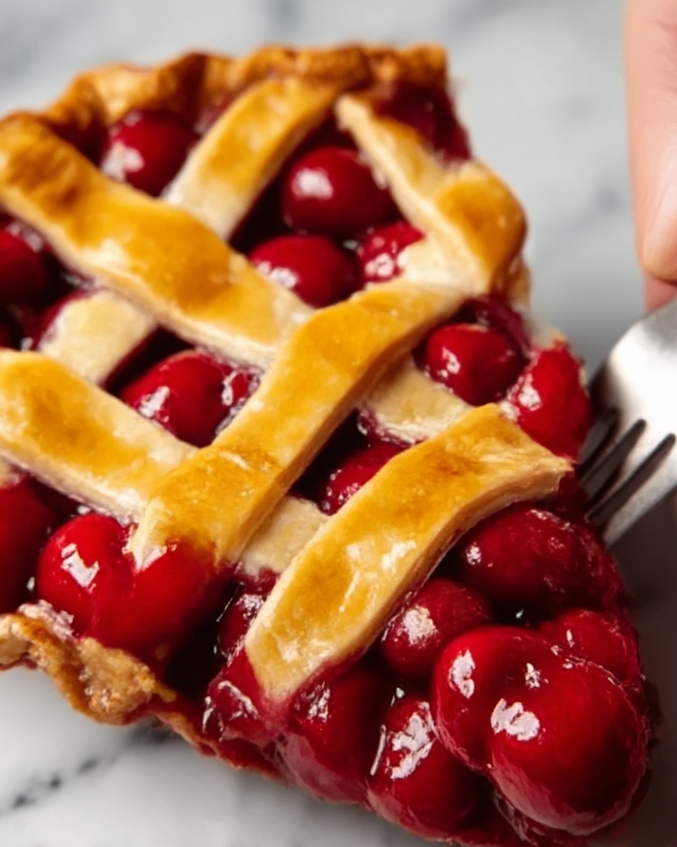 Fresh Cherry Pie with Lattice Crust Recipe - Recipe Image