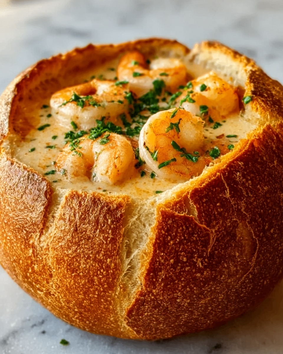 Stuffed Seafood Bread Bowl Recipe - Recipe Image