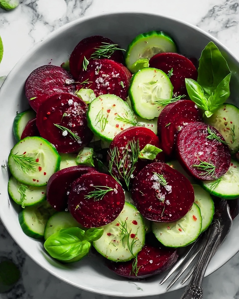 Crisp Cucumber and Beetroot Salad with Herb Dressing Recipe - Recipe Image