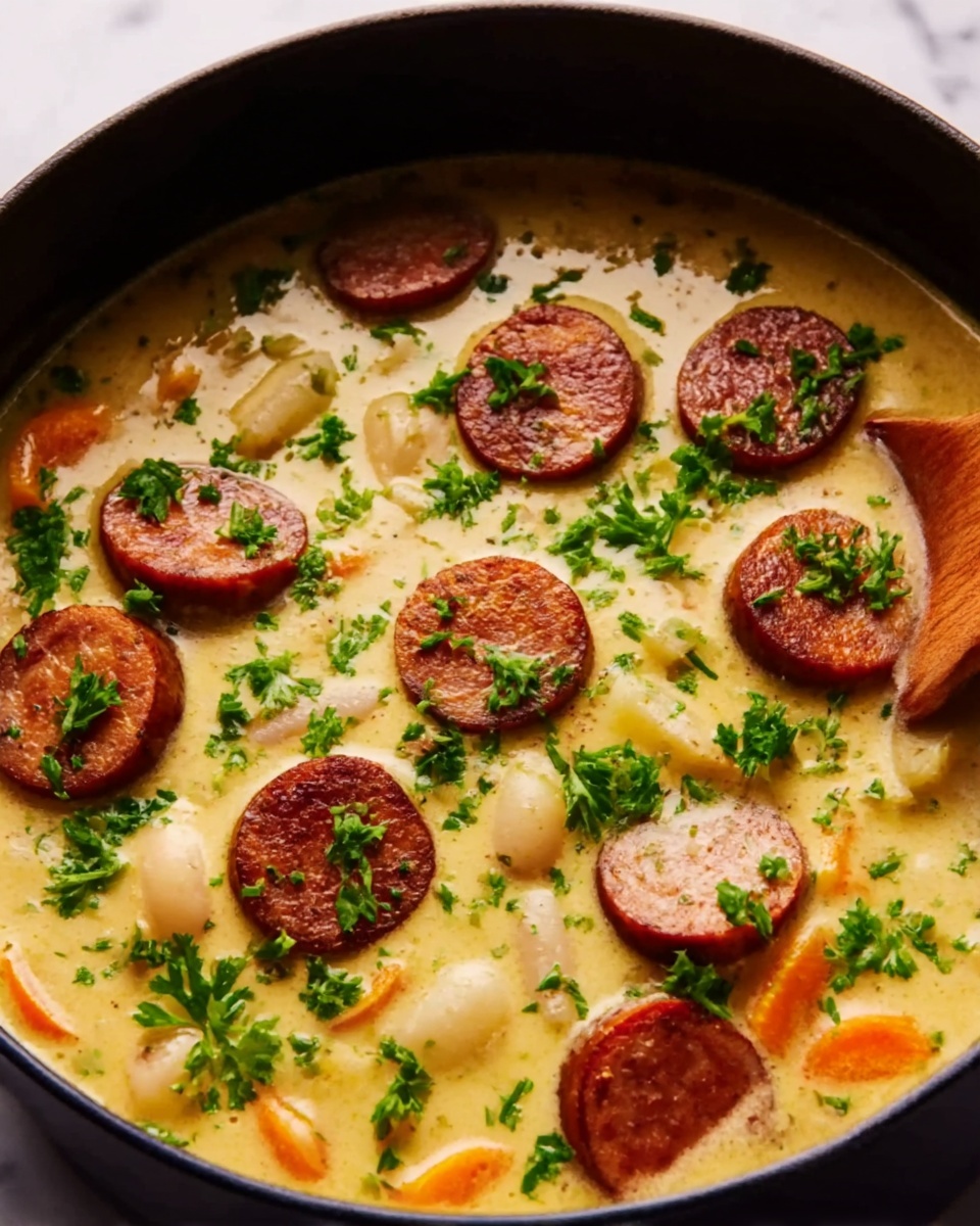 Creamy Bean Soup with Kielbasa Recipe - Recipe Image