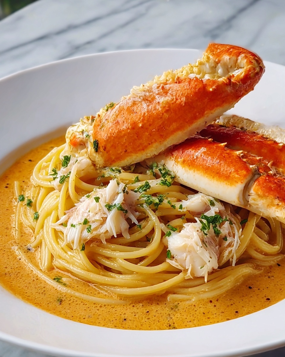 King Crab Pasta With Tomato and Ouzo Sauce Recipe - Recipe Image