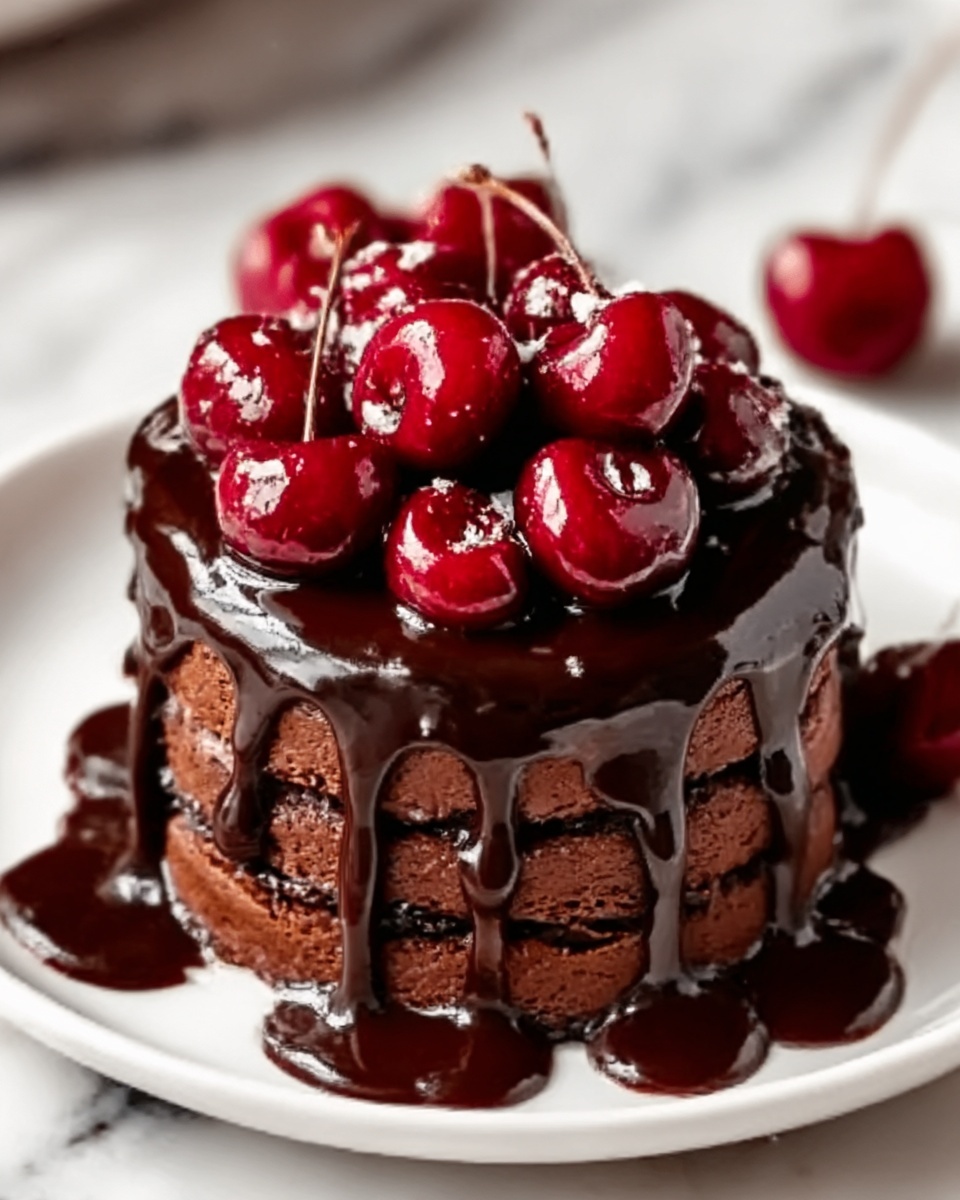 Swiss Chocolate Cherry Roll Cake Recipe - Recipe Image