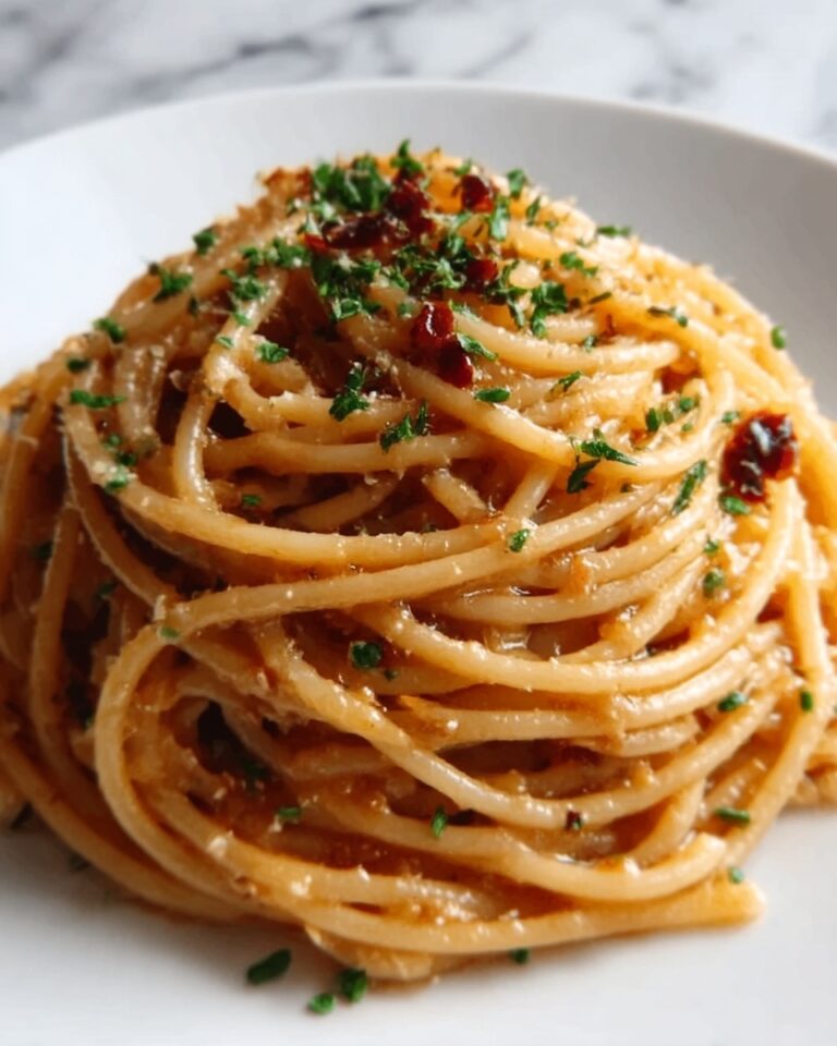 Caramelized Onion Pasta with Chili Oil Recipe