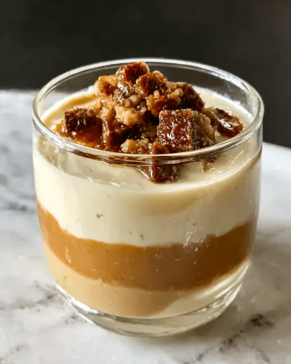 Salted Caramel Panna Cotta with Praline Topping Recipe - Recipe Image