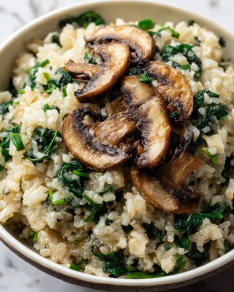 Low Carb Mushroom & Spinach Cauliflower Rice Recipe