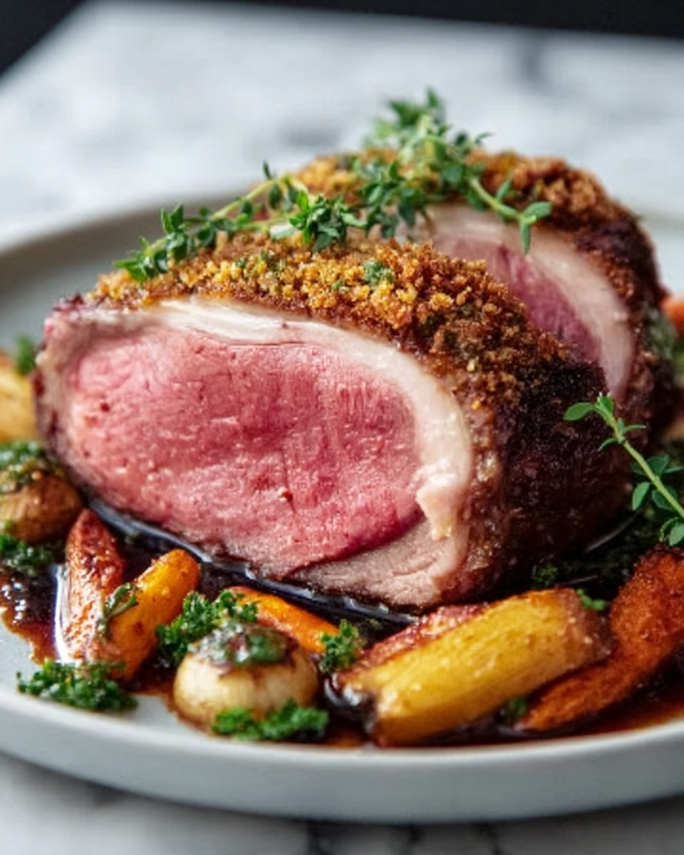 Herb-Crusted Roasted Leg of Lamb Recipe - Recipe Image