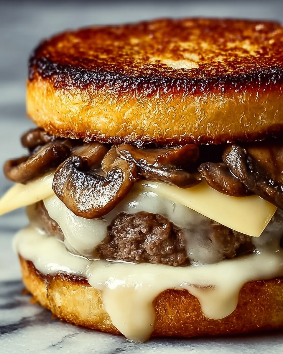 Mushroom Swiss Patty Melt Recipe - Recipe Image