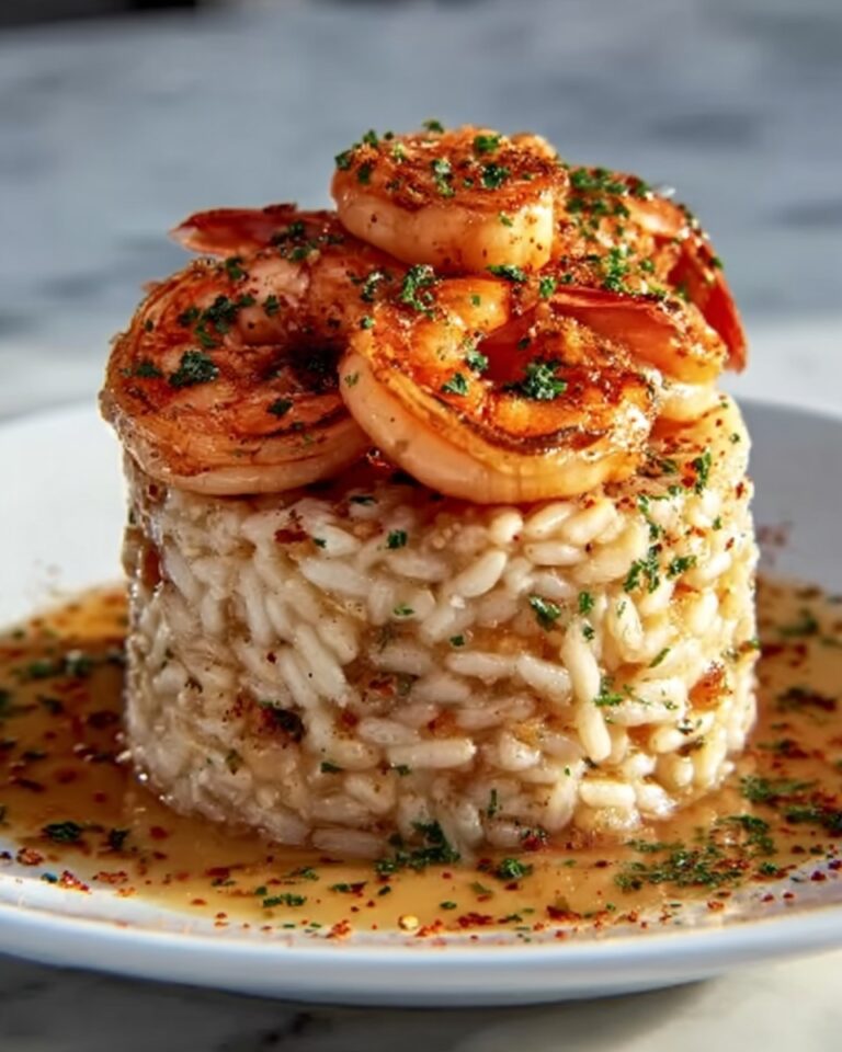 Garlic Butter Shrimp and Rice Stack Recipe