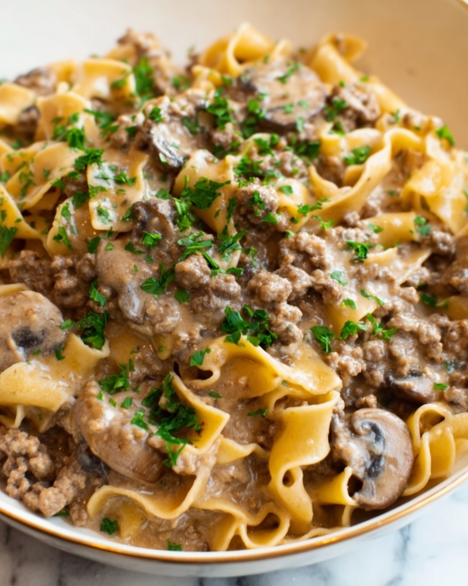 One-Pot Ground Beef Stroganoff Recipe - Recipe Image