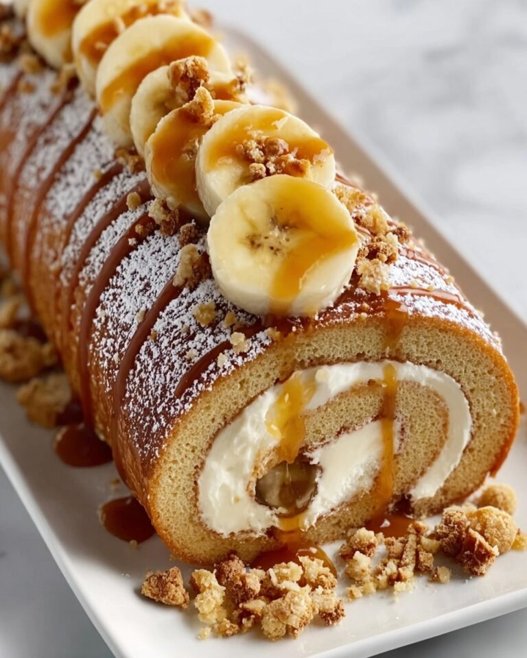 Caramel Banana Cake Roll Recipe