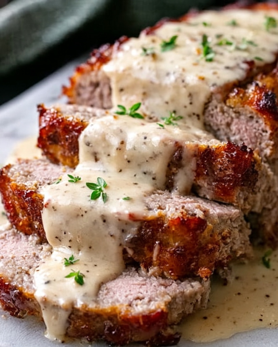 Chicken Cordon Bleu Meatloaf with Creamy Dijon Gravy Recipe - Recipe Image