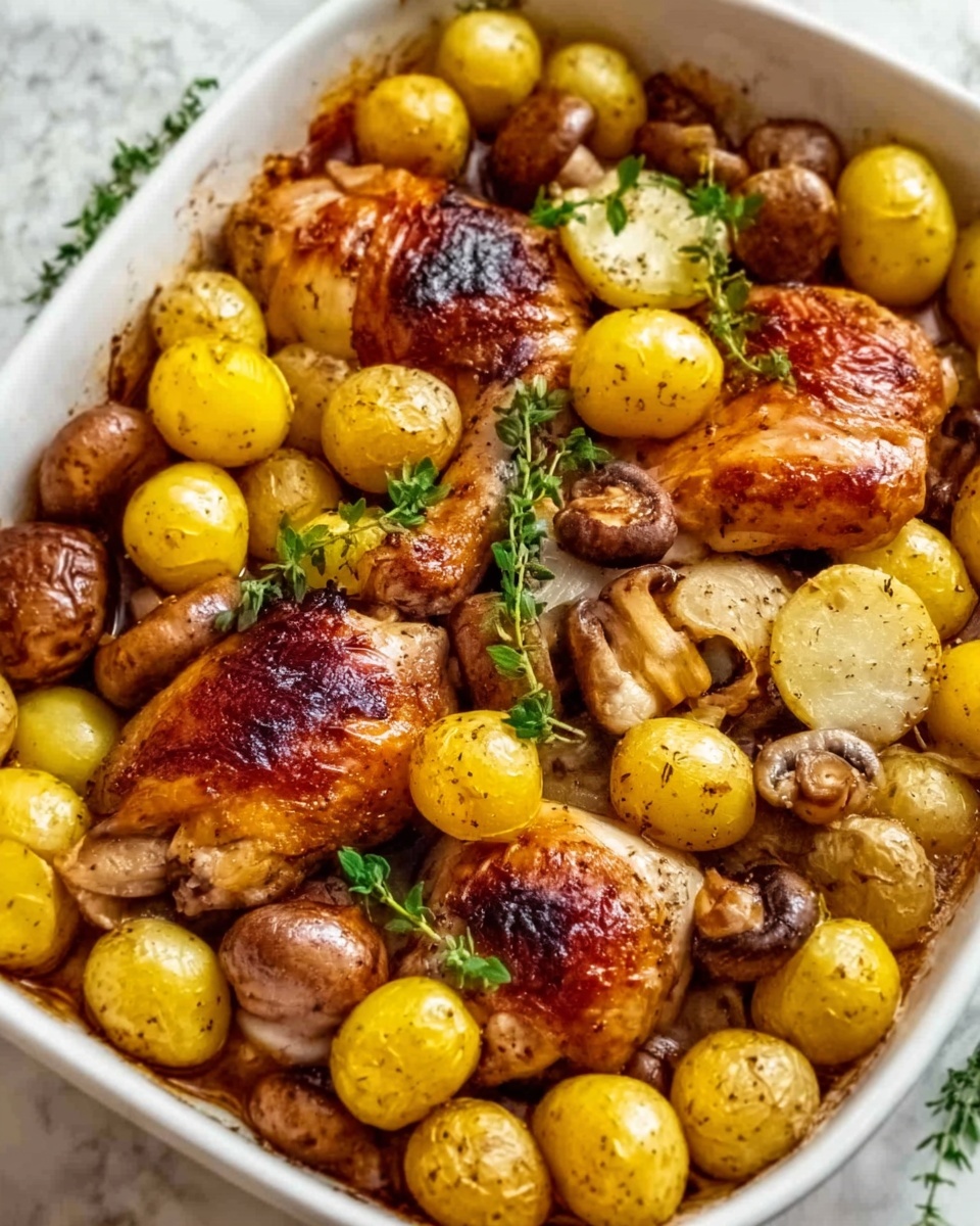 Roast Chicken, Sausage, and Potato Tray Roast Recipe - Recipe Image