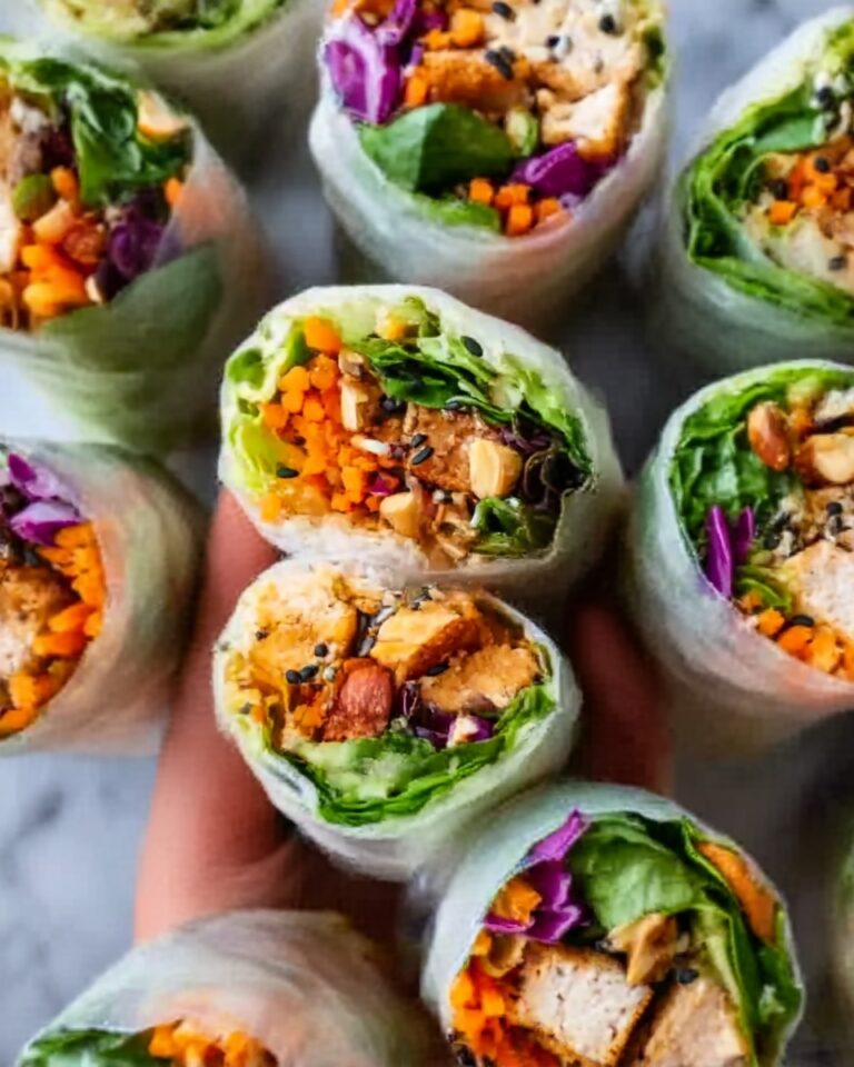 Chicken Spring Rolls with Hoisin Peanut Dipping Sauce Recipe
