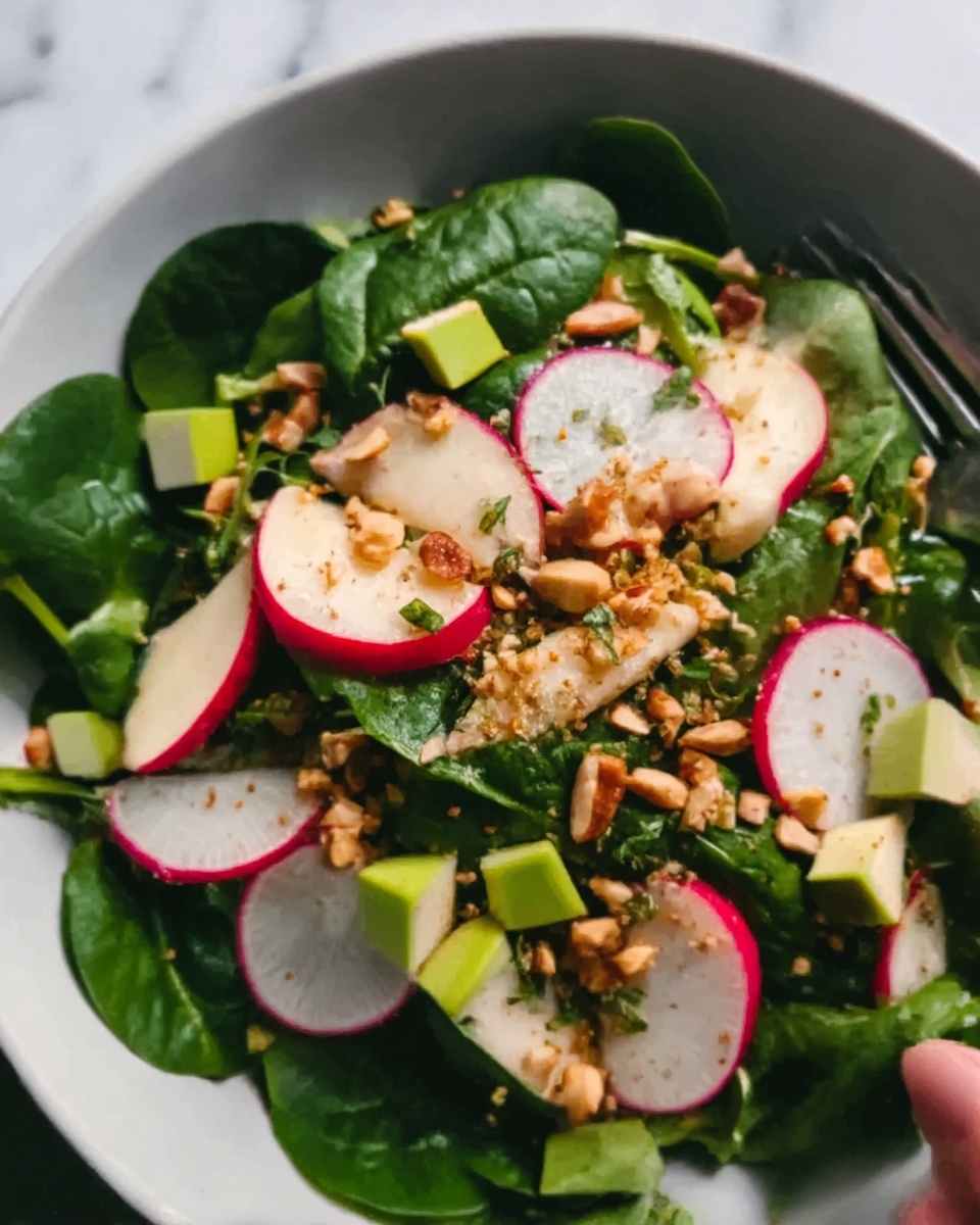Apple Radish and Watercress Salad with Pistachio Chile de Árbol Dressing Recipe - Recipe Image