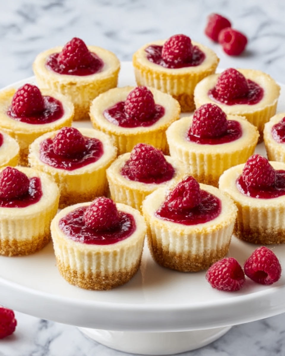 Lemon Mini Cheesecakes with Berry Swirl Recipe - Recipe Image