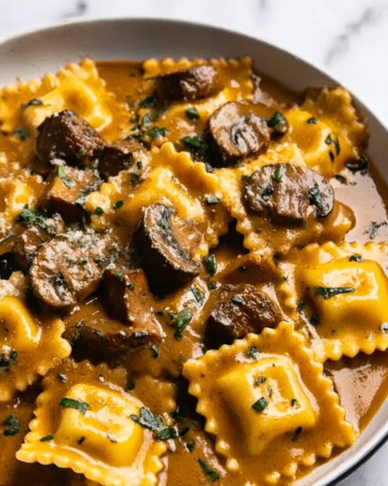 One-Skillet Garlic Butter Steak & Cheese Ravioli Recipe