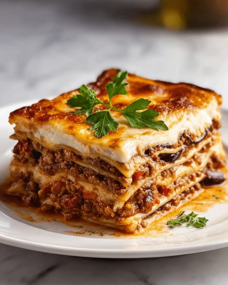 Classic Greek Eggplant Moussaka Recipe - Recipe Image