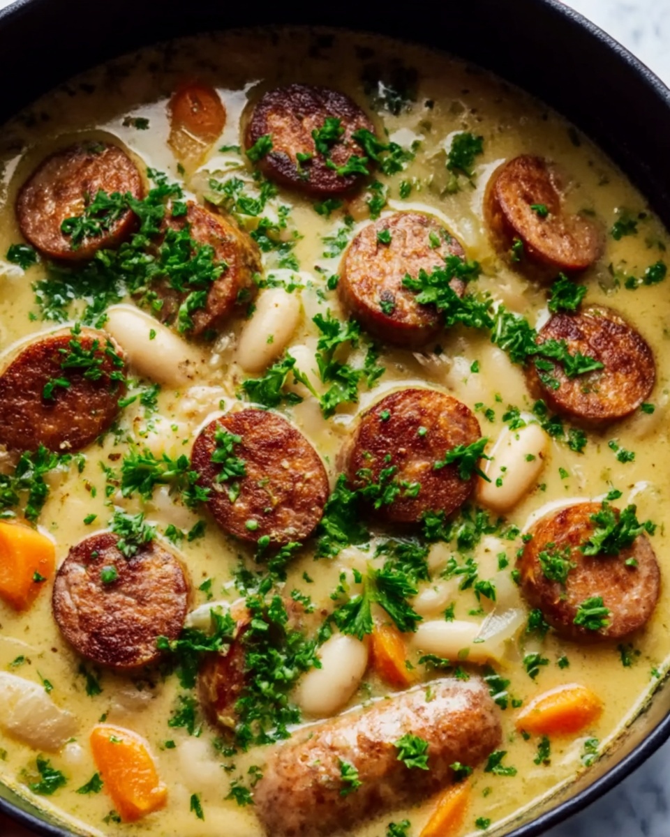 Creamy Bean Soup with Kielbasa Recipe - Recipe Image