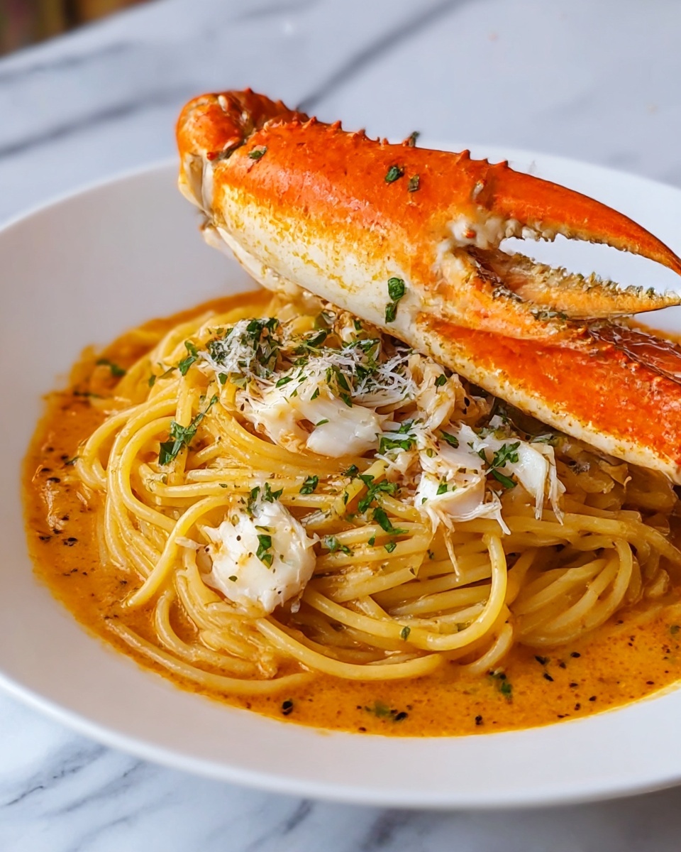 King Crab Pasta With Tomato and Ouzo Sauce Recipe - Recipe Image