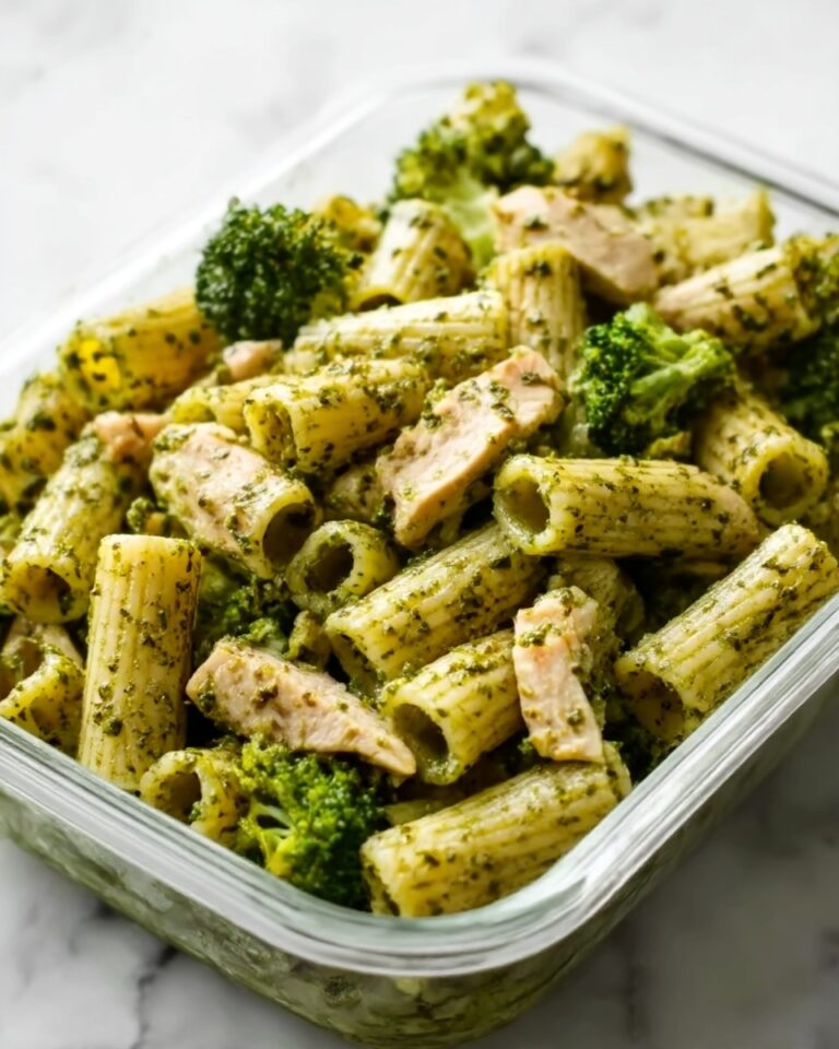 One Pan Creamy Pesto Chicken & Broccoli Pasta Recipe